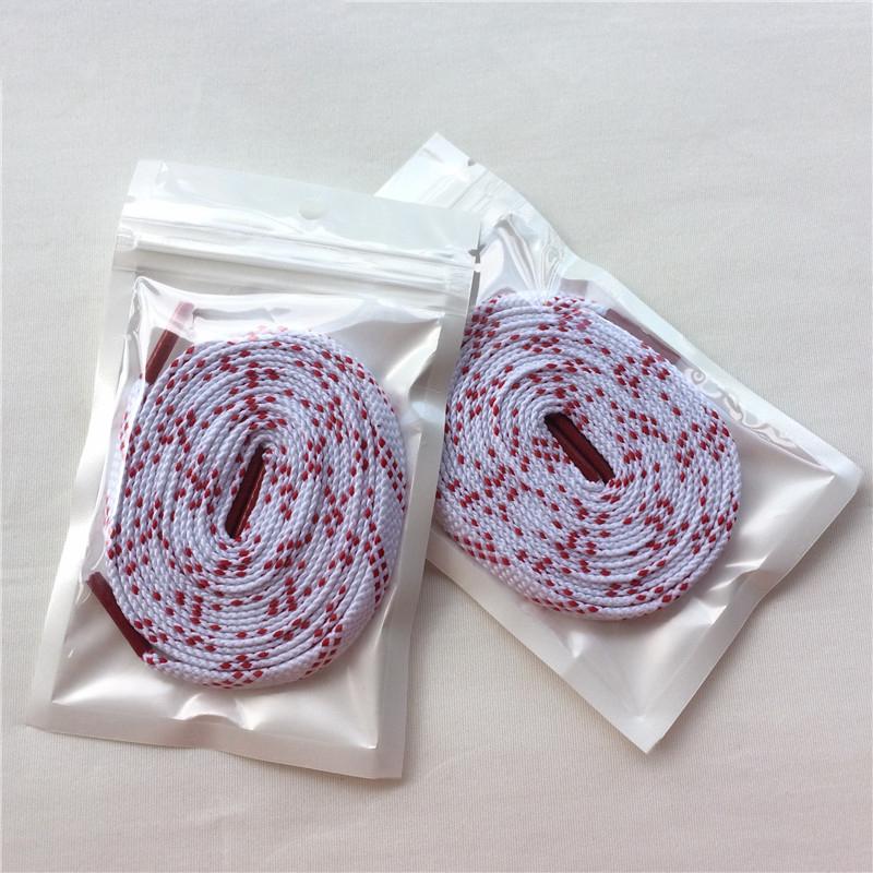 New Running Shoelaces Flat White and Red Striped Polyester Leisure Fabric Shoelace as Birthday Gift