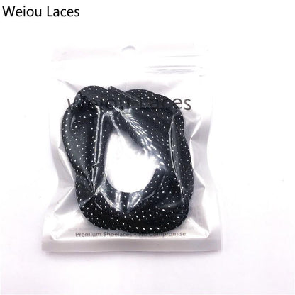 Weiou 4.5mm Cool Glitter Lace Metallic Round Cross Grain Sparkle Bootlaces Shiny White Black