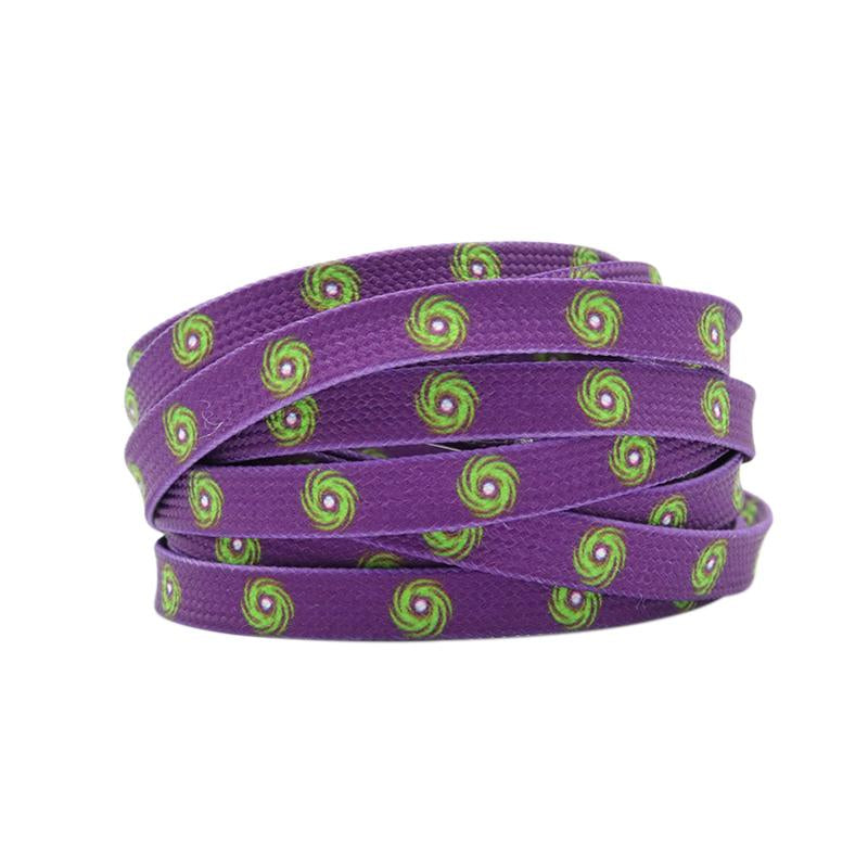 Weiou New Fantastic 7mm Purple Shoelaces With Prints Green Hurricane For Sneaker Sports Shoe Laces