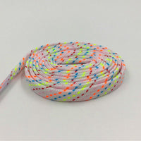 7MM Six Colors Checked Polyester Laces 60-180cm Flat Shape Nice Shoelaces Man Women Sneaker 2021