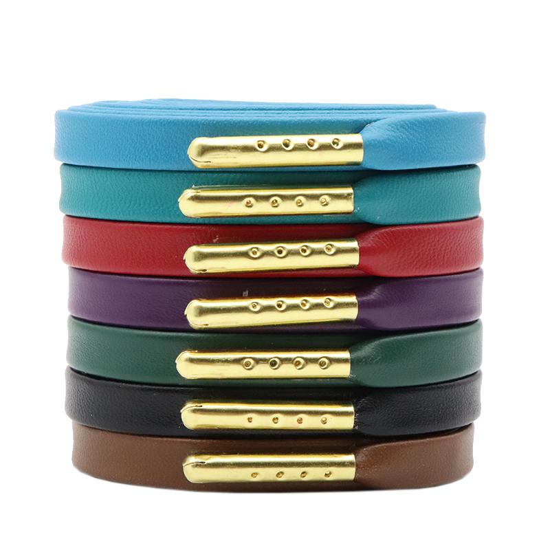 Weiou 7MM Strong String Surface PU Leather Top Quality Shoelaces Whole Production For Custom Bulk