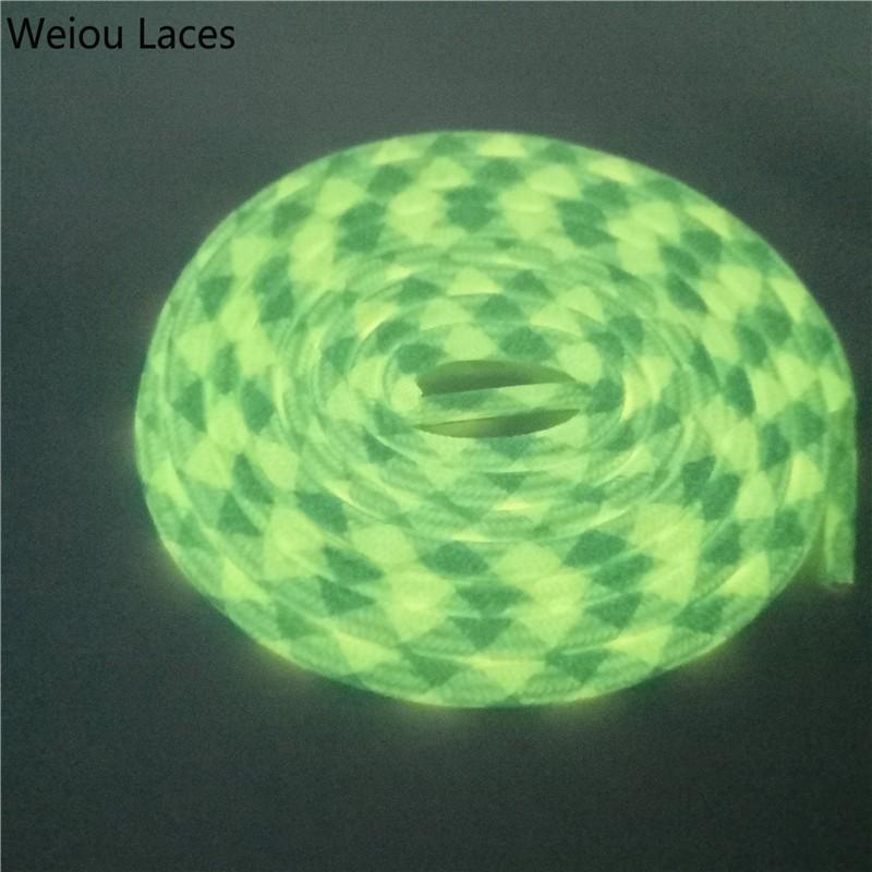 Weiou Sport Men Women Round Glow In The Dark Shoe Laces Two Colors Mixed Fluorescent Luminous