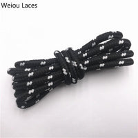 Weiou 0.45cm Round Striped Sports Lace Black White Bootlaces Thick Round With Dots Shoelaces Hiking