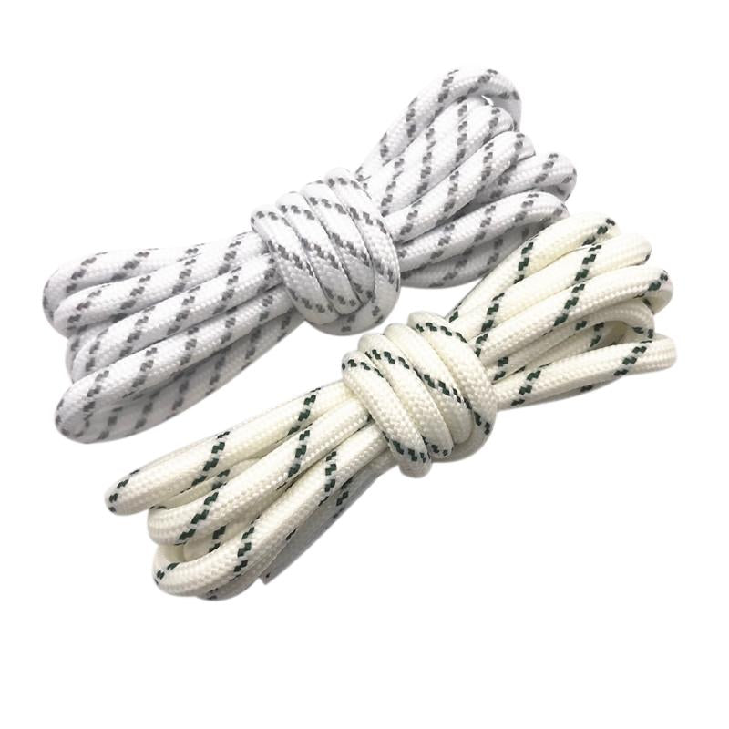 Weiou 4.5mm Round Rope Laces White Grey Cross Grain Two Tone Shoelaces Striped Bootlaces For Hiking