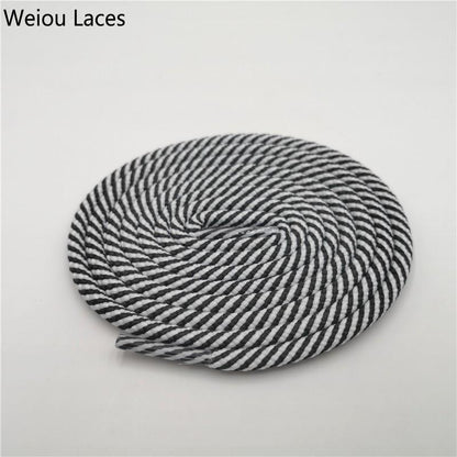 Weiou Promotional Shoelaces 0.45 cm Round Rope Striped Gingham Outdoor Sneaker Sports Shoestrings