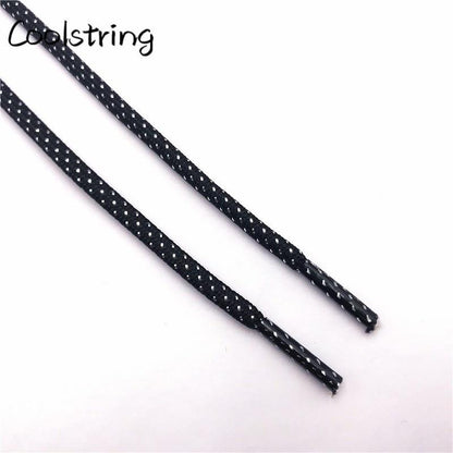 4.5mm Fashion Striped Glitter Round Rope Shoelaces Shiny Shimmering Shoe Laces Shiny Sparkly For