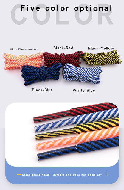 New Double Colors Spiral Pattern Hiking Ropes 4.5MM Durable Best Laces Outdoor Sport Top Running