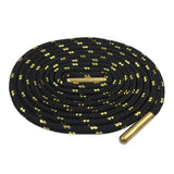 Weiou Sports Boot Laces W/ Metal Aglets Metallic Shiny Gold Shoelaces White Black Round Glitter