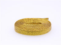 7MM Metallic Top Shoelaces Women Sneaker 2021 Shining Ropes For Chermed Lady Canvas Gold Sliver Cord