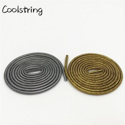 10 Colors Wavy Black Gold White Silver Metallic Thread Shoe Laces Glitter Shimmering Bootlaces For