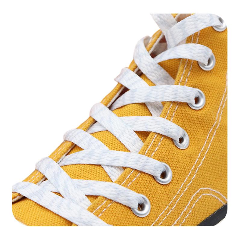 Weiou Non Color Fading Shoelace 0.8 Cm Flat White Heat Transfer Polyester Shoe Lace Women Men