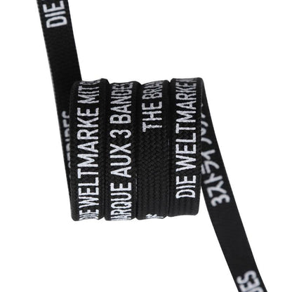 Weiou Outside Sport Shoelaces 0.7cm Flat Printed Alphabetic Black And White Polyester Shoestring