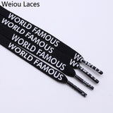 Weiou Fashion 7mm Width Double-sided Silk Screen Printing Universal Shoe Laces Flat Printed WORLD