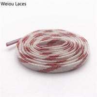 Weiou 2 Colors Mixed Shinning Colorful Glitter Shoelaces Strings Knitted Running Shoestring Flat