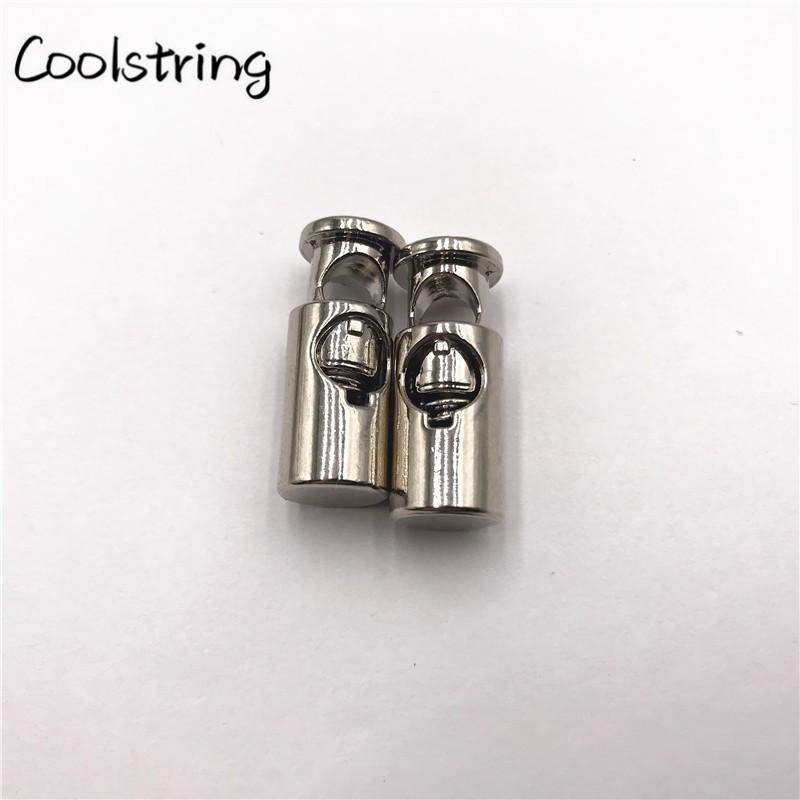 2pcs/Set METAL Cord Locks Spring Stopper Toggle Lock Ends Shoe Buckle Stoppers Shoelaces Rope Alloy