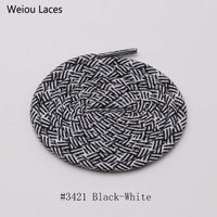 Weiou Exclusive Spiral HUMAN RACE Round Rope Laces 4.5mm Width Two Color Blend Featuring Transparent