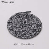 Weiou Exclusive Spiral HUMAN RACE Round Rope Laces 4.5mm Width Two Color Blend Featuring Transparent