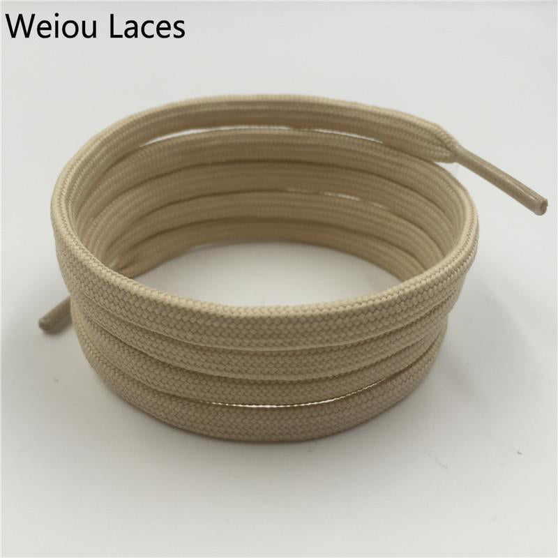 Offical Weiou 7mm Flat Round Apricot Tubular Lace Hiking Shoelace Ribbon Replacement Shoe Laces