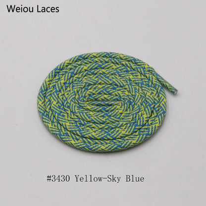 Weiou Exclusive Spiral HUMAN RACE Round Rope Laces 4.5mm Width Two Color Blend Featuring Transparent