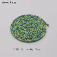 Weiou Exclusive Spiral HUMAN RACE Round Rope Laces 4.5mm Width Two Color Blend Featuring Transparent