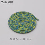 Weiou Exclusive Spiral HUMAN RACE Round Rope Laces 4.5mm Width Two Color Blend Featuring Transparent