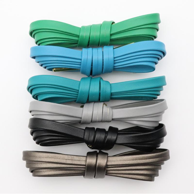 Weiou 7MM Strong String Surface PU Leather Top Quality Shoelaces Whole Production For Custom Bulk