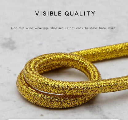 Luxury 4.5MM Rose Golden Metallic Yarn Ropes Pretty Beautiful Laces For Trendy Sneaker High