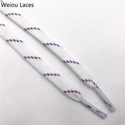 Weiou Classic 7mm Cool White Red Blue Flat Tublar Shoelaces Brand New Athletic Boots Laces For Men