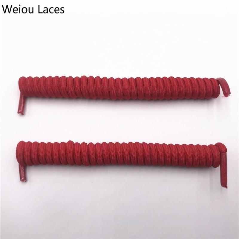 Weiou Spring Curly Stretch Shoelace Lazy No Tie Laces Round Elastic Coiled Shoestrings For Women Men