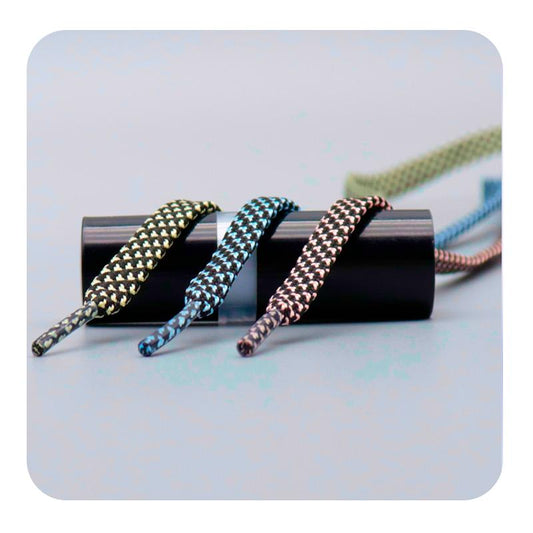 Weiou 7MM Flat Shape Neon Shoelaces Night Light Luminous Shoestrings Multi Color Selection Drop