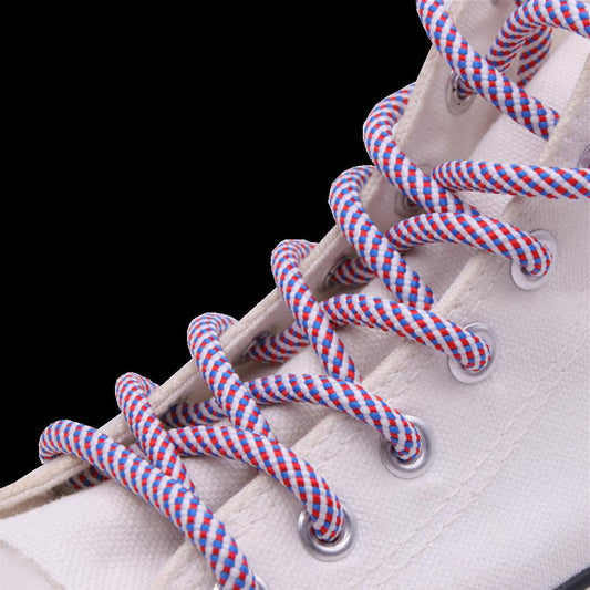 Weiou Sport Sneaker Canvas Shoelaces 0.45 Cm Diameter Round Rope Three Color Spiral Polyester Shoe