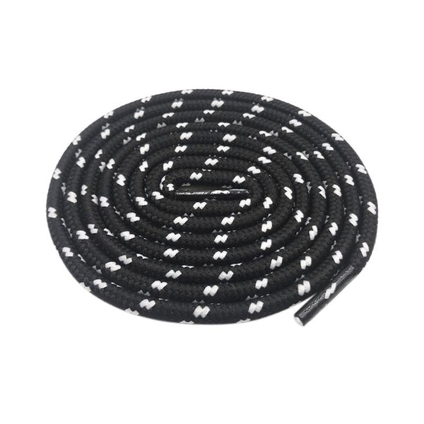 Weiou 0.45cm Round Striped Sports Lace Black White Bootlaces Thick Round With Dots Shoelaces Hiking