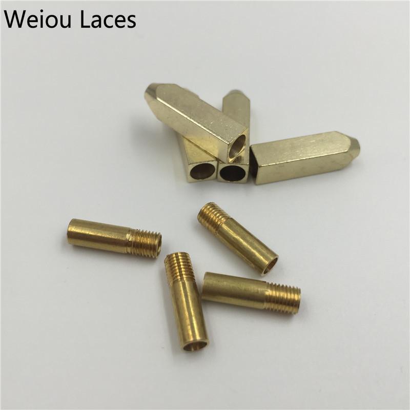 Weiou 4pcs/1 Set 5*5*19mm Gold Silver Gunblack Metal Aglet Tips Replacement Repair Shoelaces Head