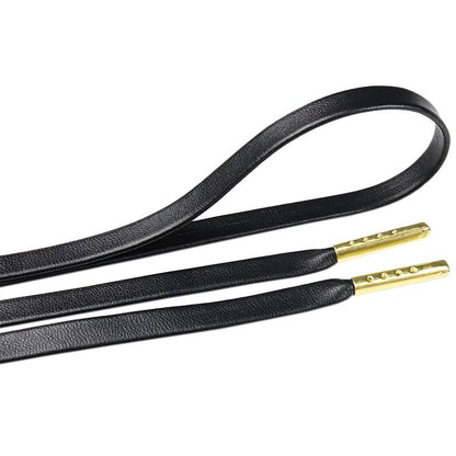 Weiou High-rank PU Leather Laces With Golden Aglets Durable Fashion Office Shoelaces Business Men