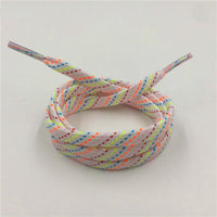 7MM Six Colors Checked Polyester Laces 60-180cm Flat Shape Nice Shoelaces Man Women Sneaker 2021