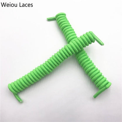 Weiou Spring Curly Stretch Shoelace Lazy No Tie Laces Round Elastic Coiled Shoestrings For Women Men