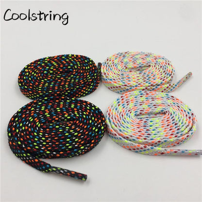 New Arrival 7mm Flat Glitter Metallic Shoe Strings Laces Novelty Unique Dress Shoelaces For Martin