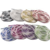 Weiou 2 Colors Mixed Shinning Colorful Glitter Shoelaces Strings Knitted Running Shoestring Flat