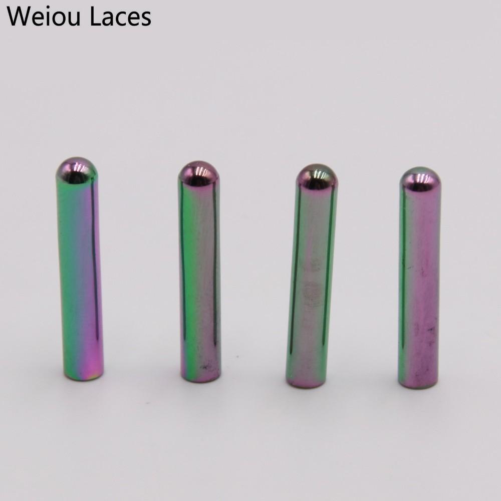 Weiou New 4pcs/lot Women Men Shoe Lace Tips Replacement Head For Shoestrings Colorful Bullet Aglets