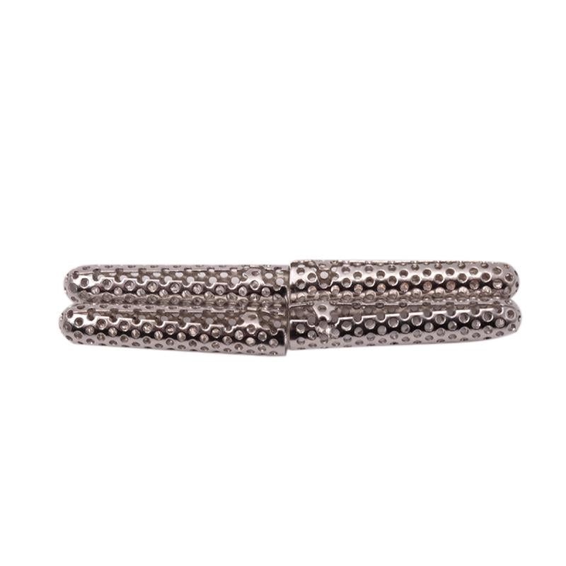 Weiou New Arrivals Laces End Press Install 4.5*22mm Silver Cave Metal Tips 100 pcs/lot Hole Hollow