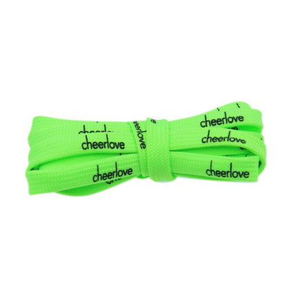 Weiou New All-Matched Shoelaces 7 MM Flat Printed Cheerlove Letters Polyester Shoestrings For Men