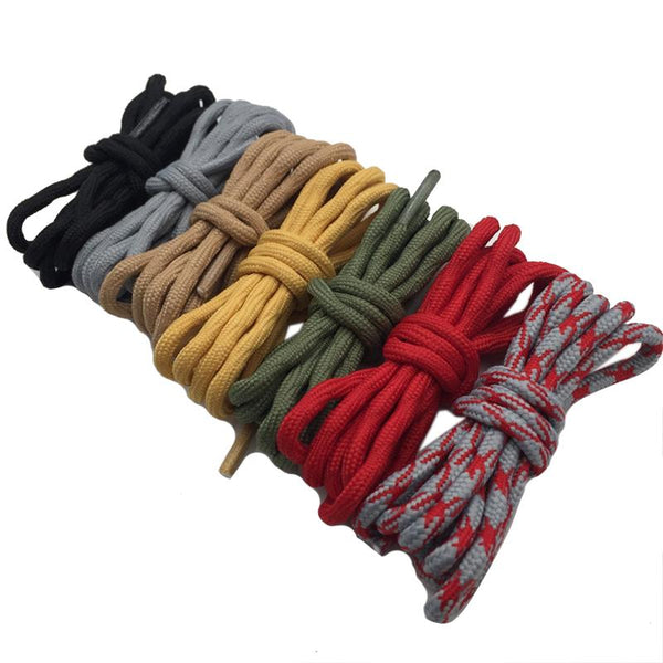 Cool 4.5mm Wear Resistant Mountaineering Shoelaces Olivary Wave Round Sneakers Travel Shoes Laces