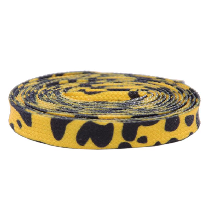 Weiou 7mm Polyester Double Hollow Flat Printed Classic Leopard Laces Sublimated Heat Transfer