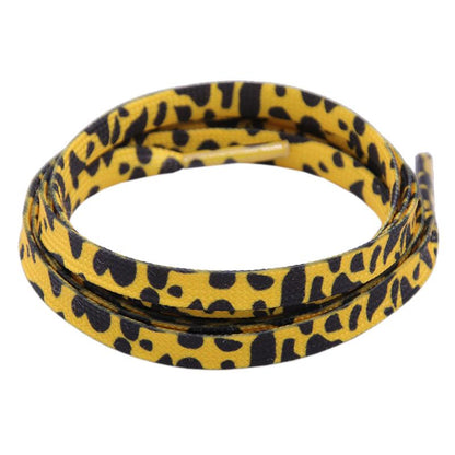 Weiou 7mm Polyester Double Hollow Flat Printed Classic Leopard Laces Sublimated Heat Transfer