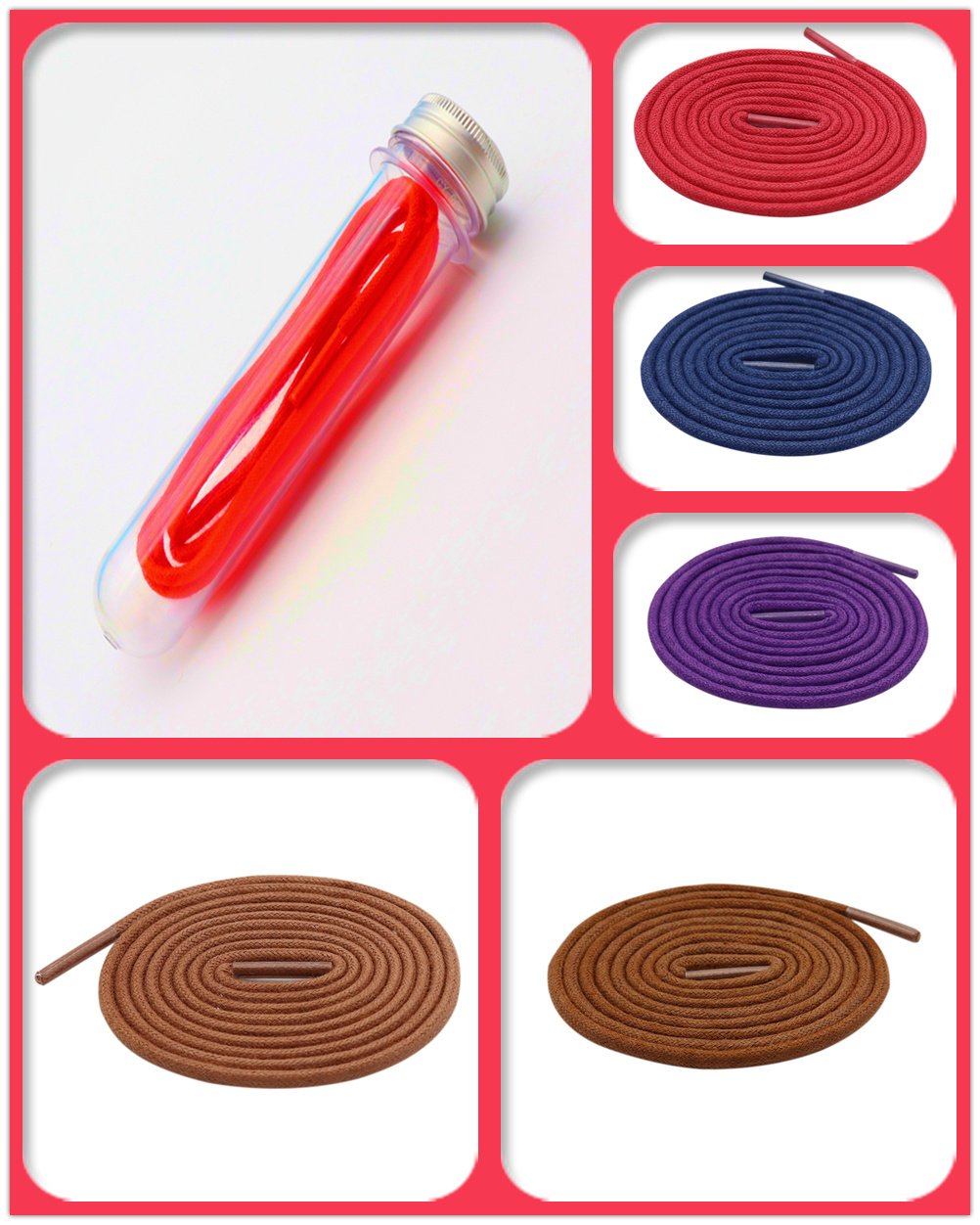 3MM 100% Waxed Round Shape Polyester Thiny Shoelaces Waterproof Swimming Pants Ropes Solid Color