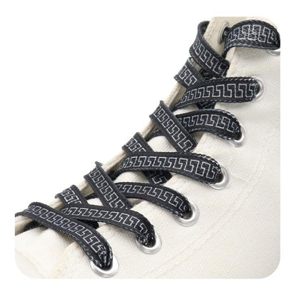 Weiou Couple Canvas Sneakers Shoelaces 0.8 Cm Flat Printed Antique Pattern Cotton Shoelaces Archaic