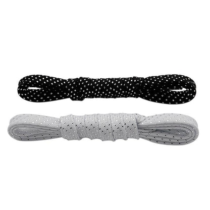 Weiou Professional Shoelaces Store Top Quality Metallic Yarn White Black Flat Type Laces For Canvas