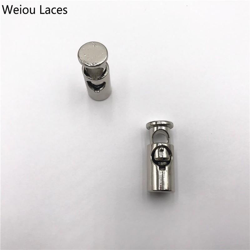 Weiou 2pcs/1Set Shoe Buckle Stoppers Shoelaces Metal Lock Zinc Alloy Single Hole Spring Buckle For