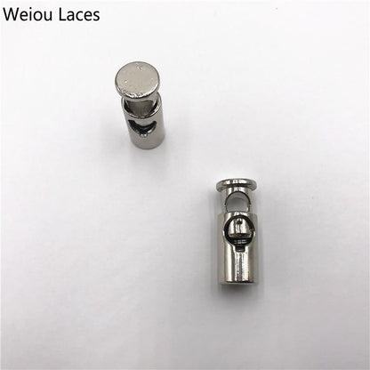 Weiou 2pcs/1Set Shoe Buckle Stoppers Shoelaces Metal Lock Zinc Alloy Single Hole Spring Buckle For