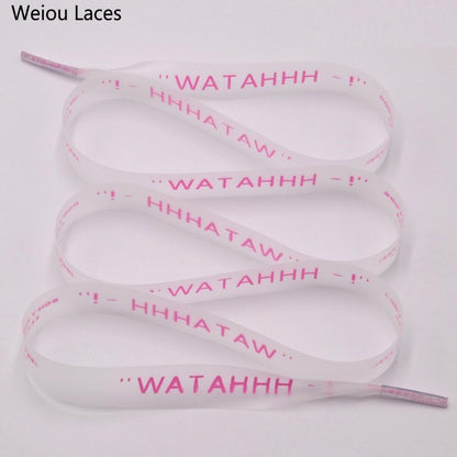 Weiou Hot Style Fashion Clothing 15mm Waterproof Ribbon Printing WATAHHH Flat PVC Laces Transparent